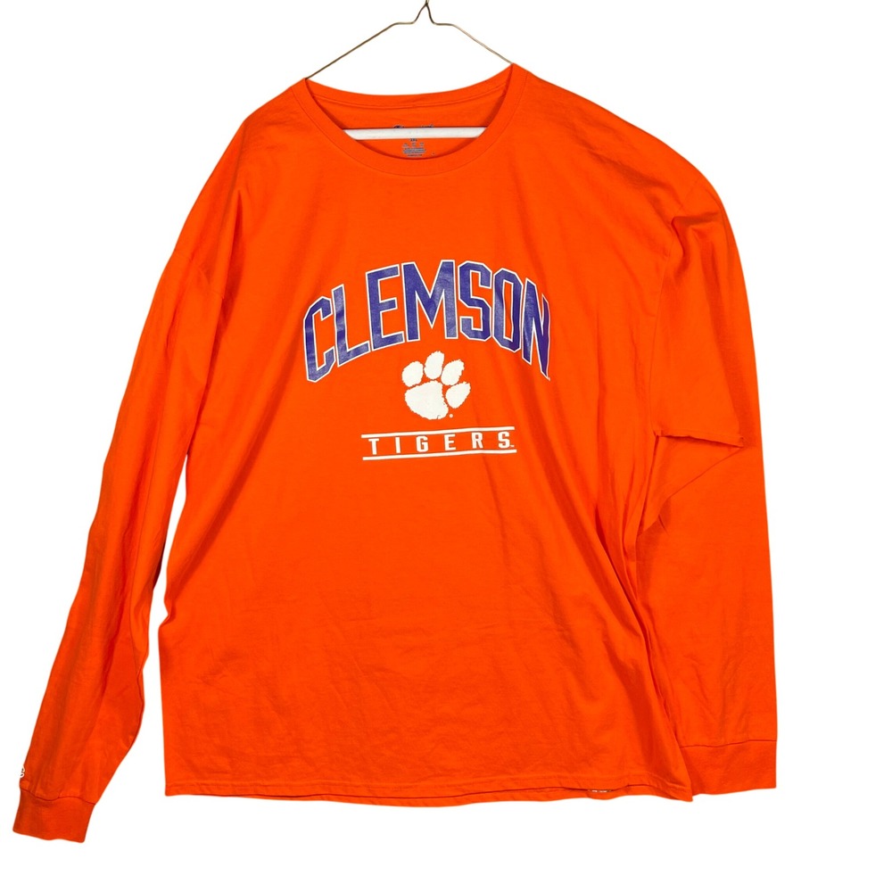 Champion Clemson‎ Tigers Shirt Mens 2XL Orange Long Sleeve NCAA